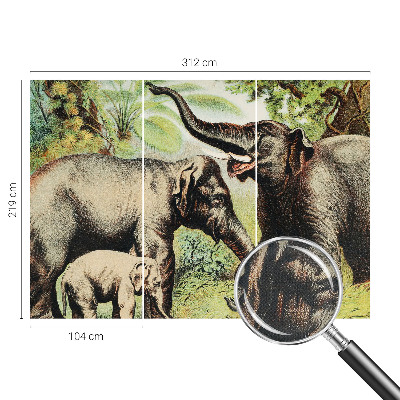 Samolepící fototapeta 3d Rodinní sloni