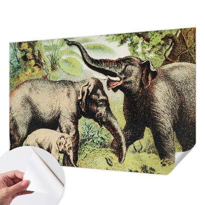 Samolepící fototapeta 3d Rodinní sloni