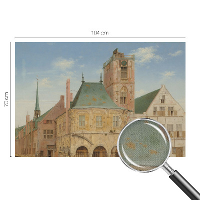 Samolepicí fototapeta na zeď s motivem historické radnice