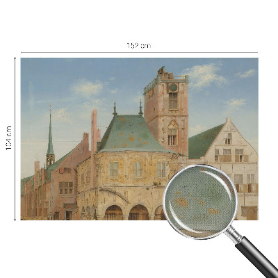 Samolepicí fototapeta na zeď s motivem historické radnice