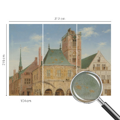 Samolepicí fototapeta na zeď s motivem historické radnice
