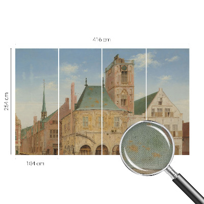 Samolepicí fototapeta na zeď s motivem historické radnice