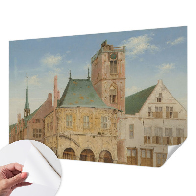 Samolepicí fototapeta na zeď s motivem historické radnice