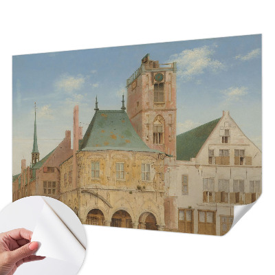 Samolepicí fototapeta na zeď s motivem historické radnice