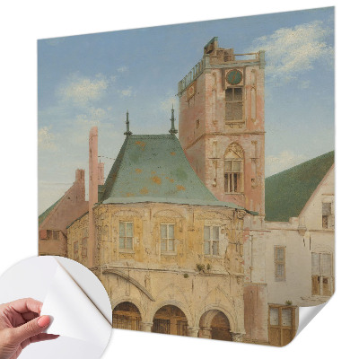 Samolepicí fototapeta na zeď s motivem historické radnice