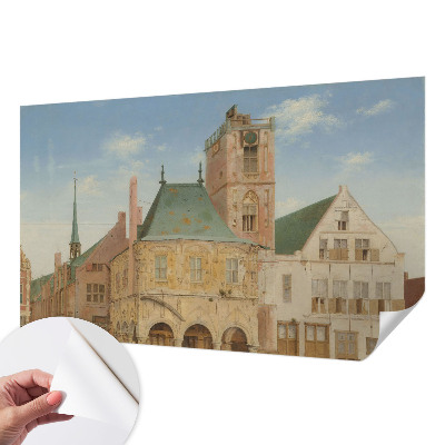 Samolepicí fototapeta na zeď s motivem historické radnice