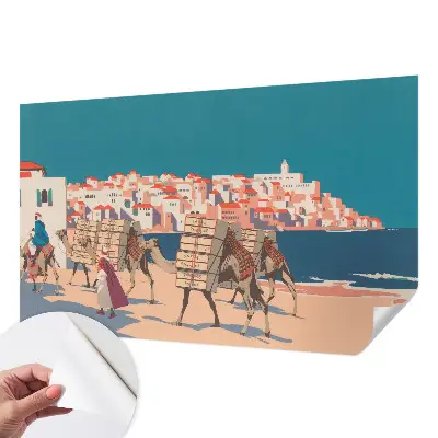 Samolepicí dekorativní fototapeta Velbloudí karavana
