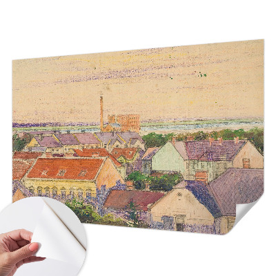 Moderní samolepicí fototapeta s motivem městských střech