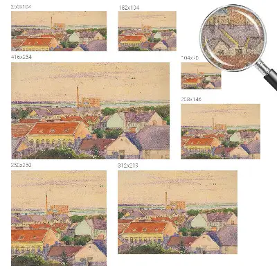 Moderní samolepicí fototapeta Městské střechy