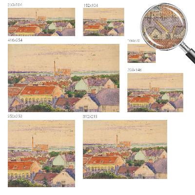 Moderní samolepicí fototapeta s motivem městských střech