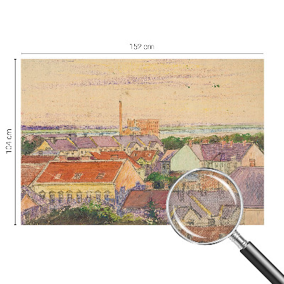 Moderní samolepicí fototapeta s motivem městských střech