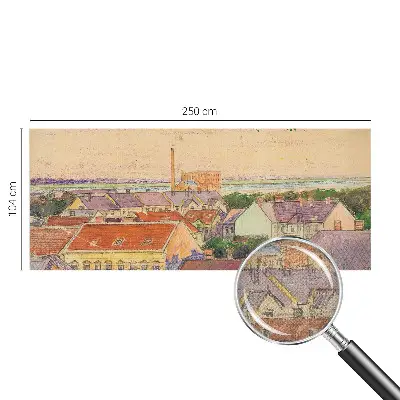 Moderní samolepicí fototapeta Městské střechy