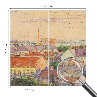 Moderní samolepicí fototapeta Městské střechy