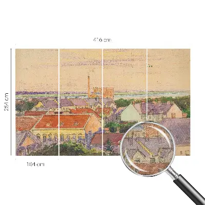 Moderní samolepicí fototapeta Městské střechy