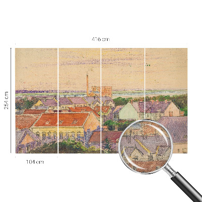 Moderní samolepicí fototapeta s motivem městských střech