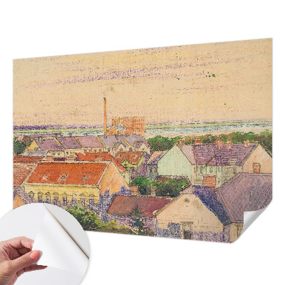 Moderní samolepicí fototapeta s motivem městských střech