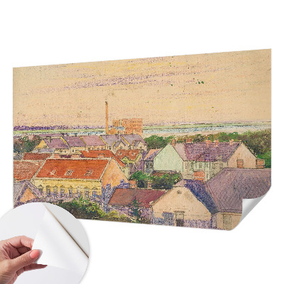 Moderní samolepicí fototapeta s motivem městských střech