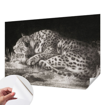 Samolepící fototapeta 3d Leopard odpočívá