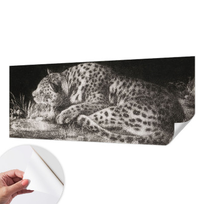 Samolepící fototapeta 3d Leopard odpočívá