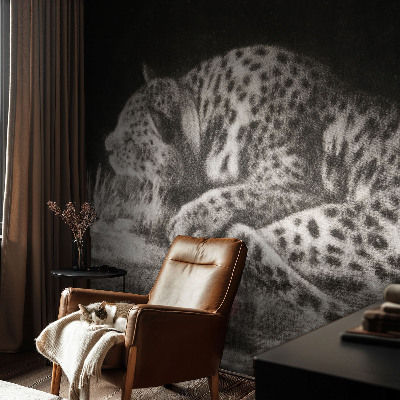 Samolepící fototapeta 3d Leopard odpočívá