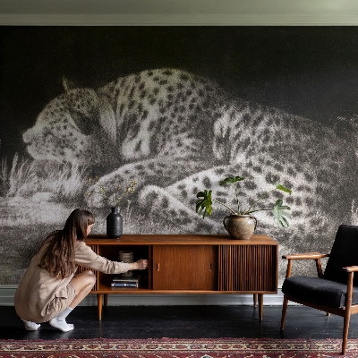 Samolepící fototapeta 3d Leopard odpočívá