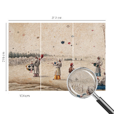 Samolepící fototapeta 3D se vzorem vznášejících se draků