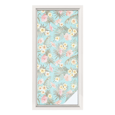 Privátní fólie na okno vitráž Tropický vzor