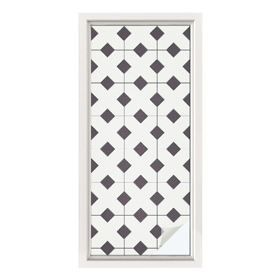 Dekorativní mléčná fólie na sklo Černé a bílé diamanty