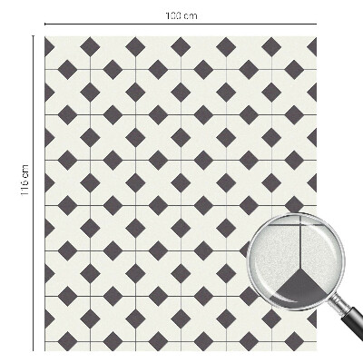 Dekorativní mléčná fólie na sklo Černé a bílé diamanty