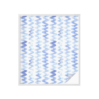 Dekorativní mléčná fólie na sklo Modré vlny