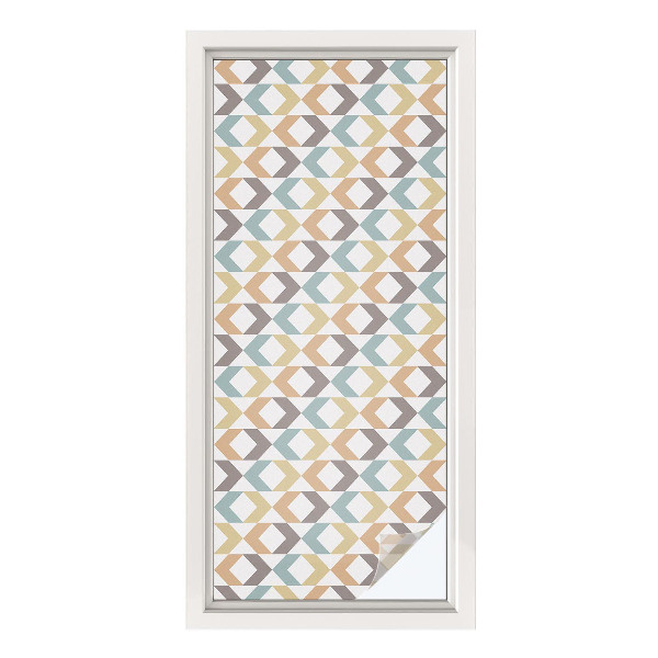 Privátní fólie na okno vitráž Geometrické kosočtverce