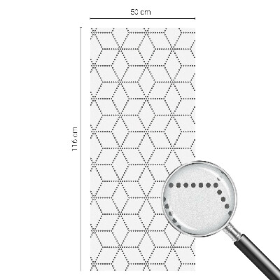 Dekorativní mléčná fólie na sklo Tečkované kosočtverce