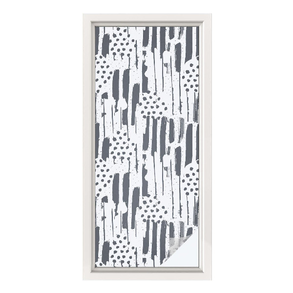 Privátní fólie na okno vitráž Pruhy a tečky