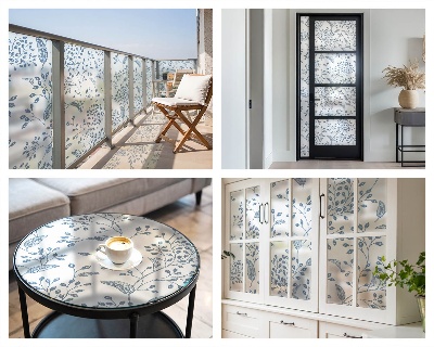 Neprůhledná fólie na sklo dveří Rostlinný motiv