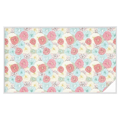 Neprůhledná fólie na sklo dveří Pastelové květiny