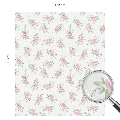 Dekorativní mléčná fólie na sklo Romantické růže
