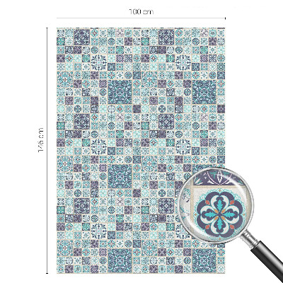 Privátní fólie na okno vitráž Květinové dlaždice