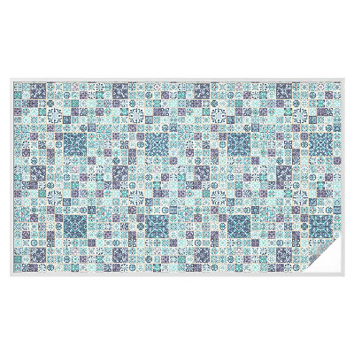 Privátní fólie na okno vitráž Květinové dlaždice