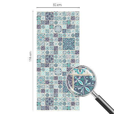 Privátní fólie na okno vitráž Květinové dlaždice