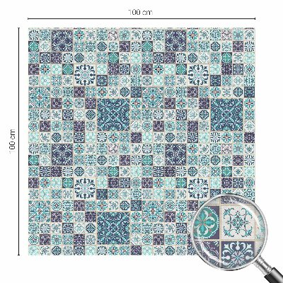 Privátní fólie na okno vitráž Květinové dlaždice