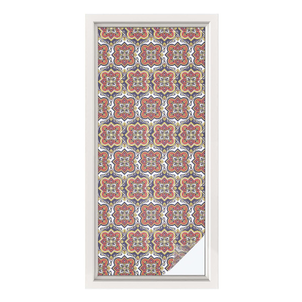 Dekorativní mléčná fólie na sklo Květinový ornament