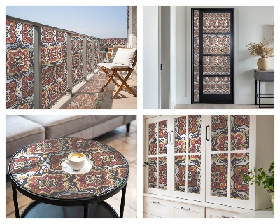 Dekorativní mléčná fólie na sklo Květinový ornament