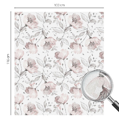 Privátní fólie na okno vitráž Růžové listy