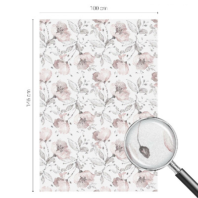 Privátní fólie na okno vitráž Růžové listy