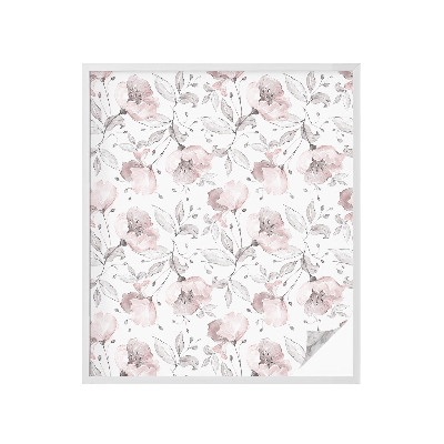 Privátní fólie na okno vitráž Růžové listy