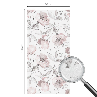 Privátní fólie na okno vitráž Růžové listy