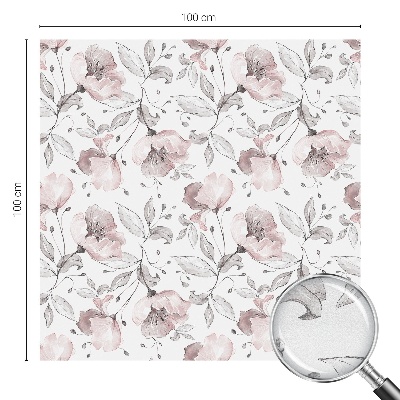 Privátní fólie na okno vitráž Růžové listy