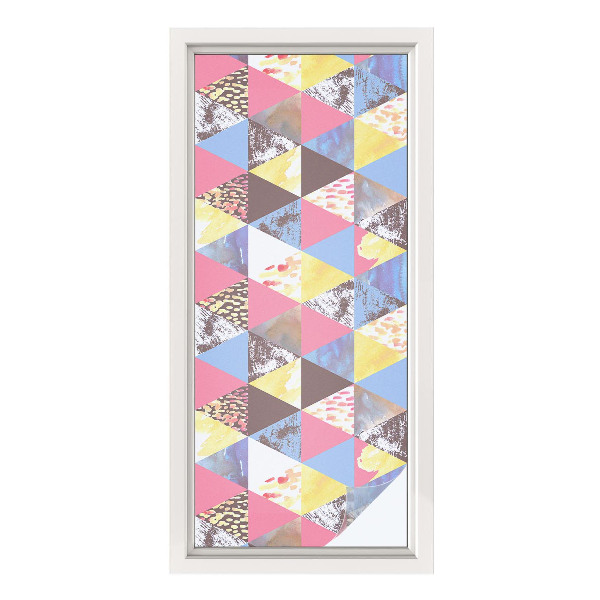 Neprůhledná fólie na sklo dveří Barevné trojúhelníky