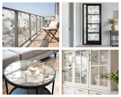 Dekorativní mléčná fólie na sklo Ptáci přírody