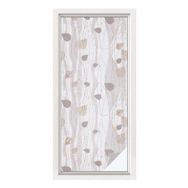 Neprůhledná fólie na sklo dveří Elegantní listy
